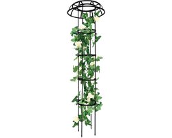 Tuinhekjes Paddenstoel - Klimplantsteun Plantenrek - Planten Ondersteunen - Roestvrij Metaal - 165 cm - Zwart