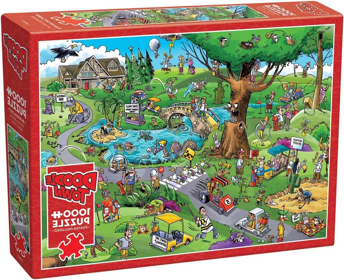 Legpuzzel 1000 stukjes - Puzzel spel - Ontspanning thuis - Willekeurige stukjesvormen - 68 x 49 cm - Gekke golfbaan