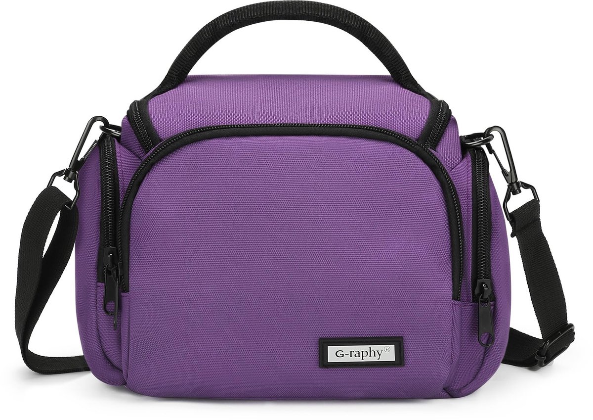 SnelShoppen - G-raphy DSLR Cameratas met Afneembare Schouderriem - Lila - 22x13x17,8 cm - Draagtas voor Fotografie Accessoires - SLR Camera Opslag voo