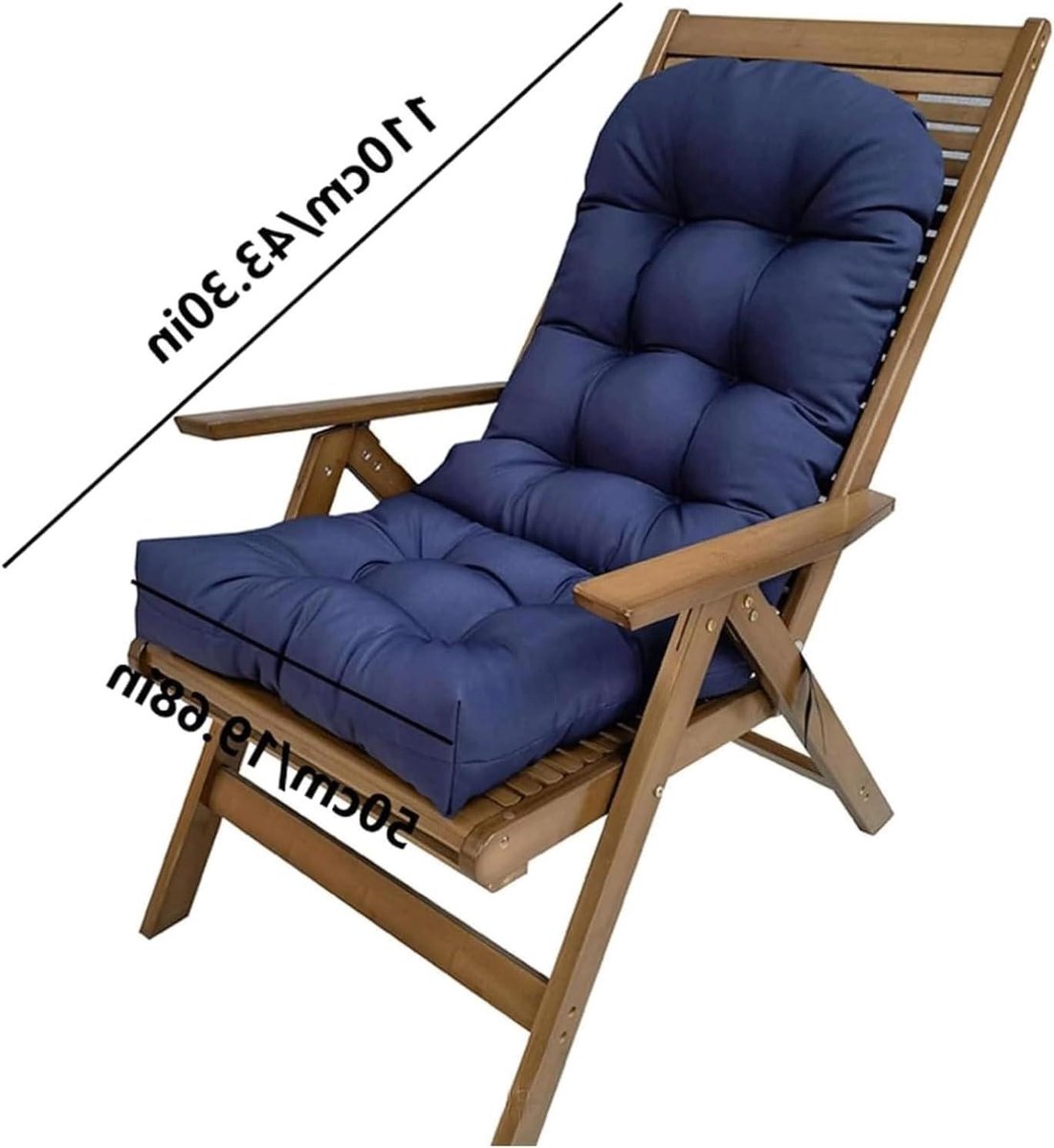 Tuinstoelkussens - Terraskussen Hoge Rug - Buiten Zitten - Waterafstotend Polyester - 110 x 50 cm - 4#