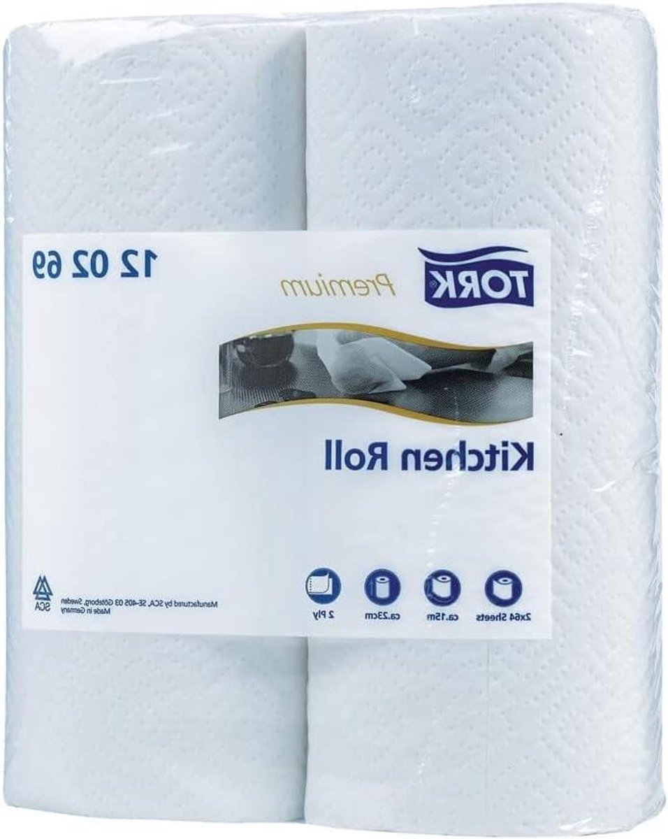 Keukenpapier Rollen - Papierrollen Huishouden - Snel Opruimen - Absorberend Materiaal - 2 Rollen - Wit