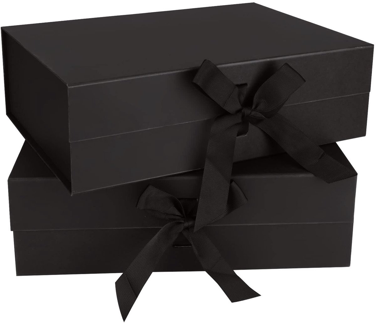 Dailygoods - 2 Stuks Luxe Zwarte Magnetische Cadeau Doos met Deksel 32 x 23 x 10 cm