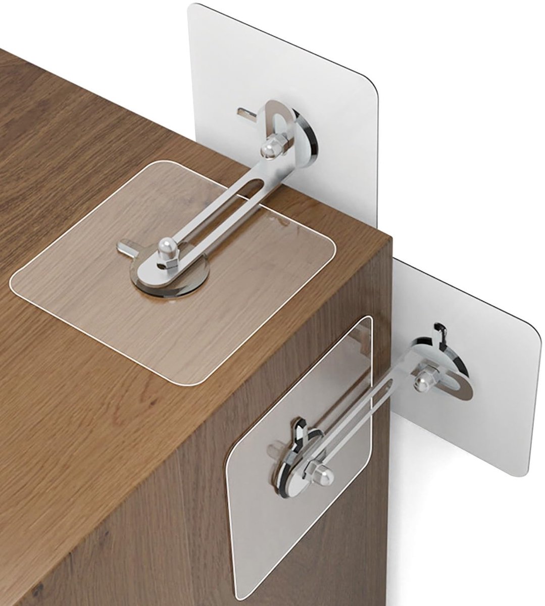 Dailygoods- Muurankers Zonder Boren - 6 Stuks - Meubelbevestiging - Kledingkast/Boekenkast - Kindveiligheid - Hoogwaardig Plaksel/Metaal - Meubelbevestigingen