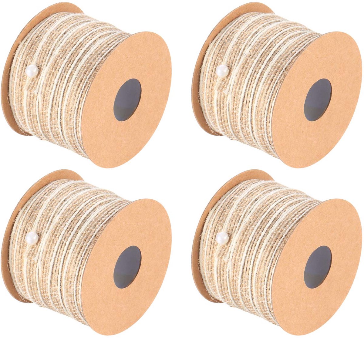 Dailygoods - 4 rollen natuurlijk jute touw voor knutselen en decoratie (5 mm × 10 m)