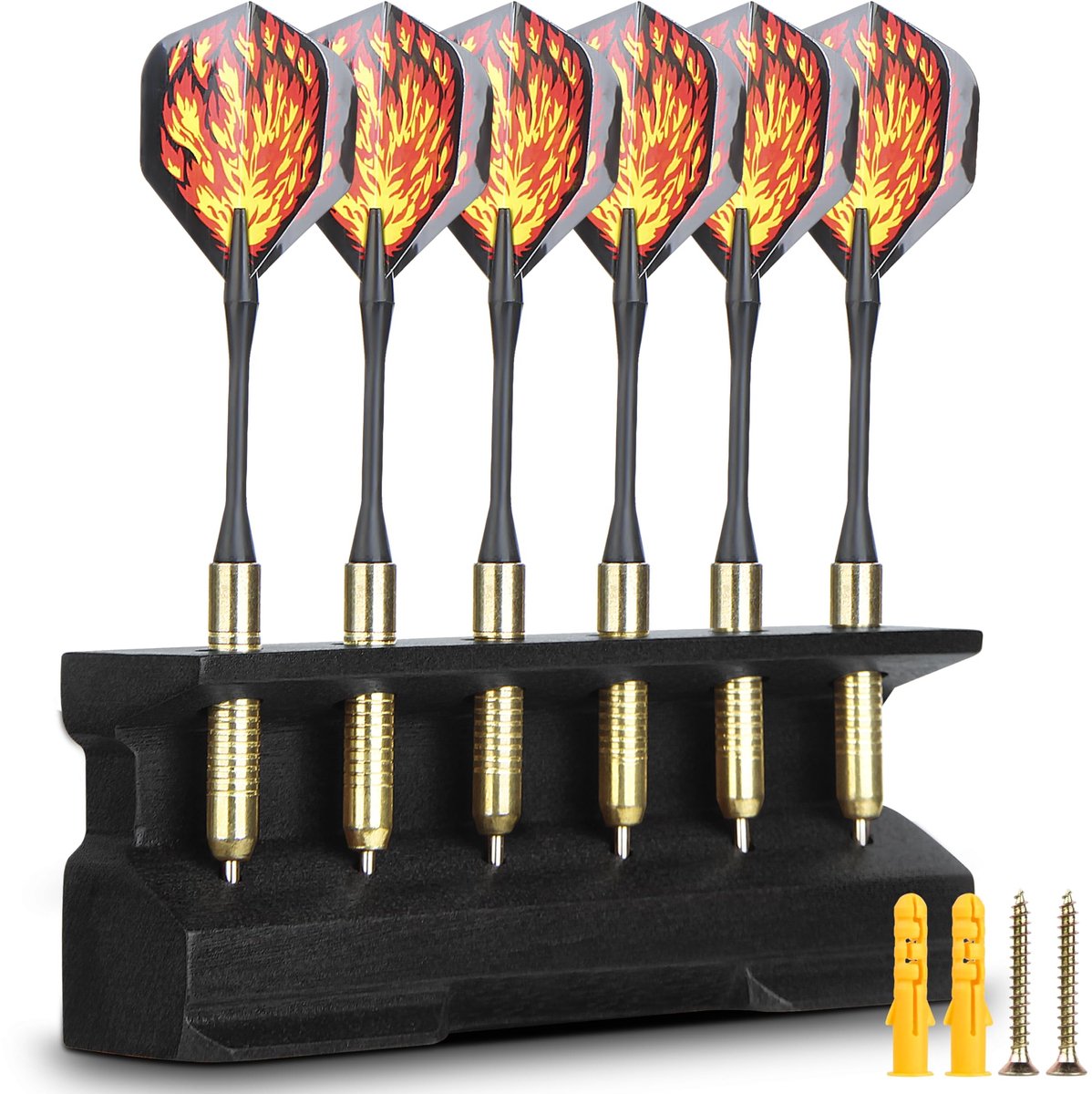 Dailygoods- Darthouder 2-in-1 - Wanddarthouder - Decoratieve Dartpijlhouder - Presentatiedisplay Rek - Hoogwaardig Hout - Geschikt voor 6 Darts