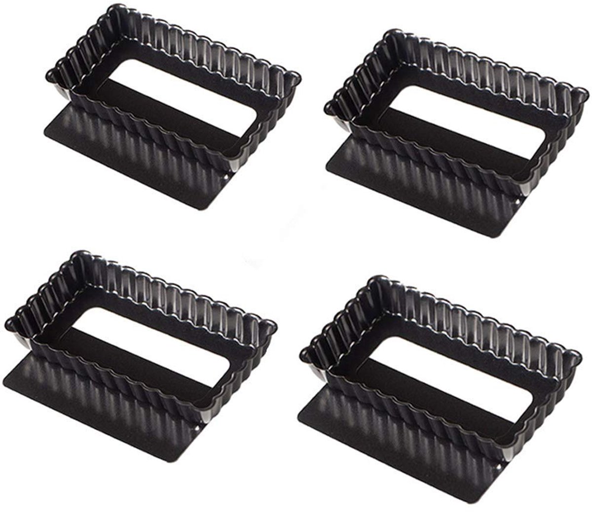 Dailygoods - Mini Tartevorm met Afneembare Bodem - Rechthoekige Bakvorm voor Taarten en Quiches