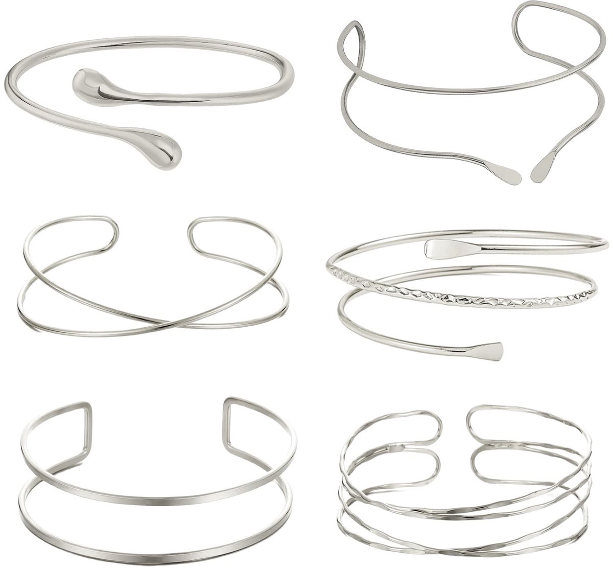 Dailygoods- Armreif Set 7-delig - Verstelbare Armreif - Minimalistisch Ontwerp - Sieraden voor Feesten - Stijlvolle Armringen - Glamour en Verfijning - Armband