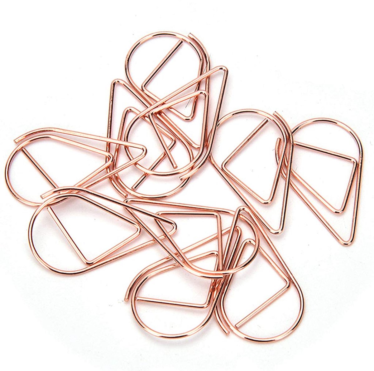 Dailygoods - Papieren klemmenset - Paperclips - Creatief ontwerp - Roségoud - Retro stijl - Handig voor school en kantoor - 100 stuks