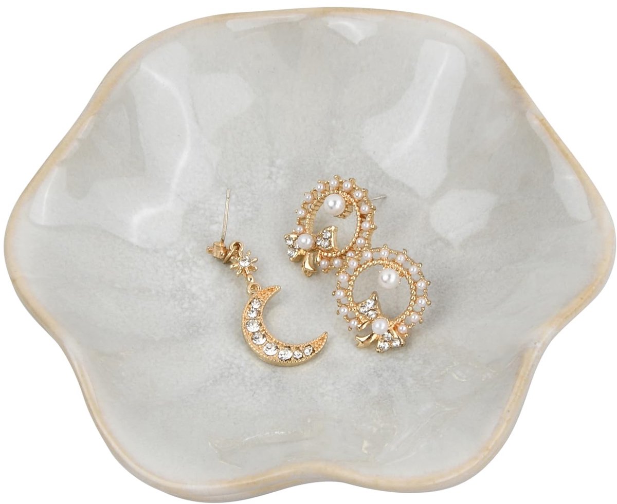 Dailygoods - Aesthetic Keramische Sieraden Kom - Decoratieve Blad Kom voor Sleutels en Sieraden