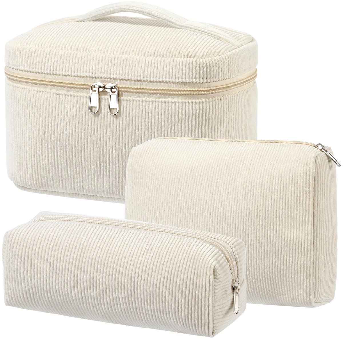 Dailygoods - Cosmetic Bag Set van 3 - Bloemige Toilettas voor Vrouwen