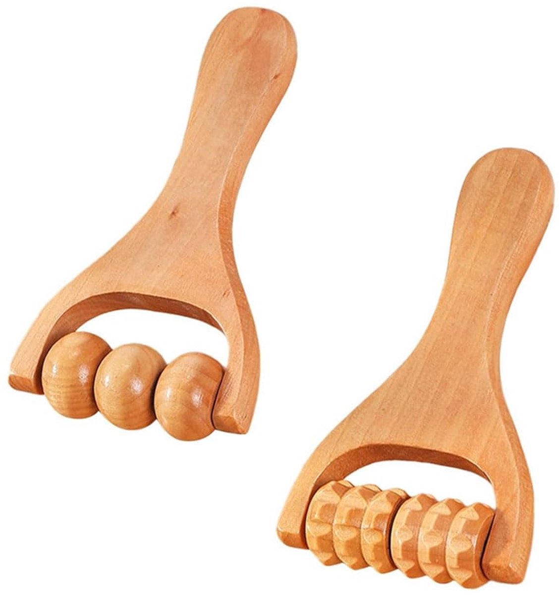 Dailygoods - Houten Massage Roller Set - 2 Stuks voor Gua Sha en Anti-Celulitis Behandeling