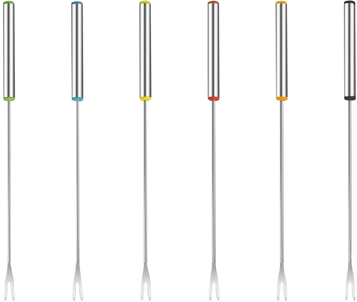 Dailygoods - Fondue Vorken, Set van 6, Vaatwasmachinebestendig, 24 cm Lang