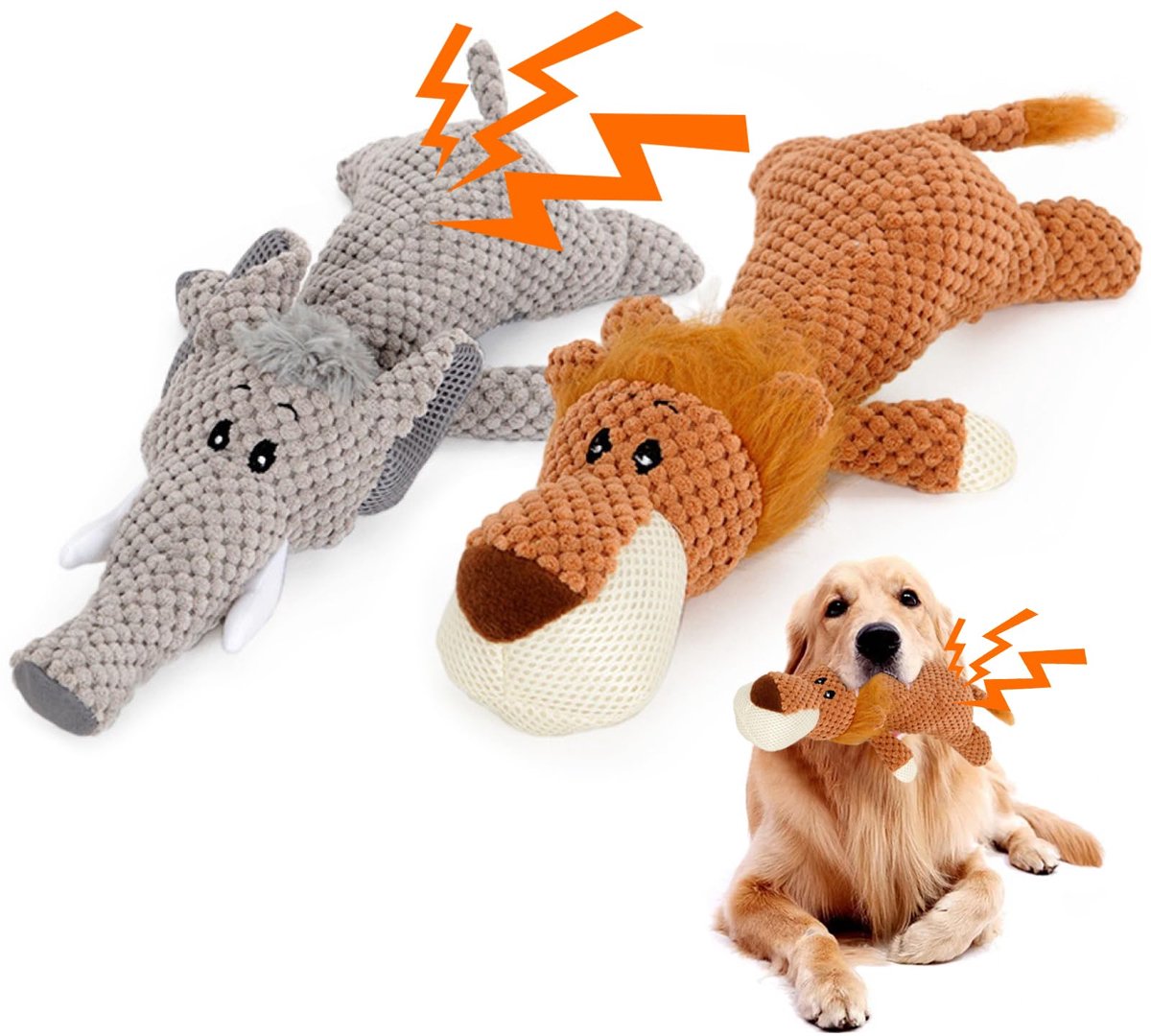 Dailygoods - 2 Stuks Squeaky Hondenspeelgoed voor Grote Honden van Katoen, Geen Vulling
