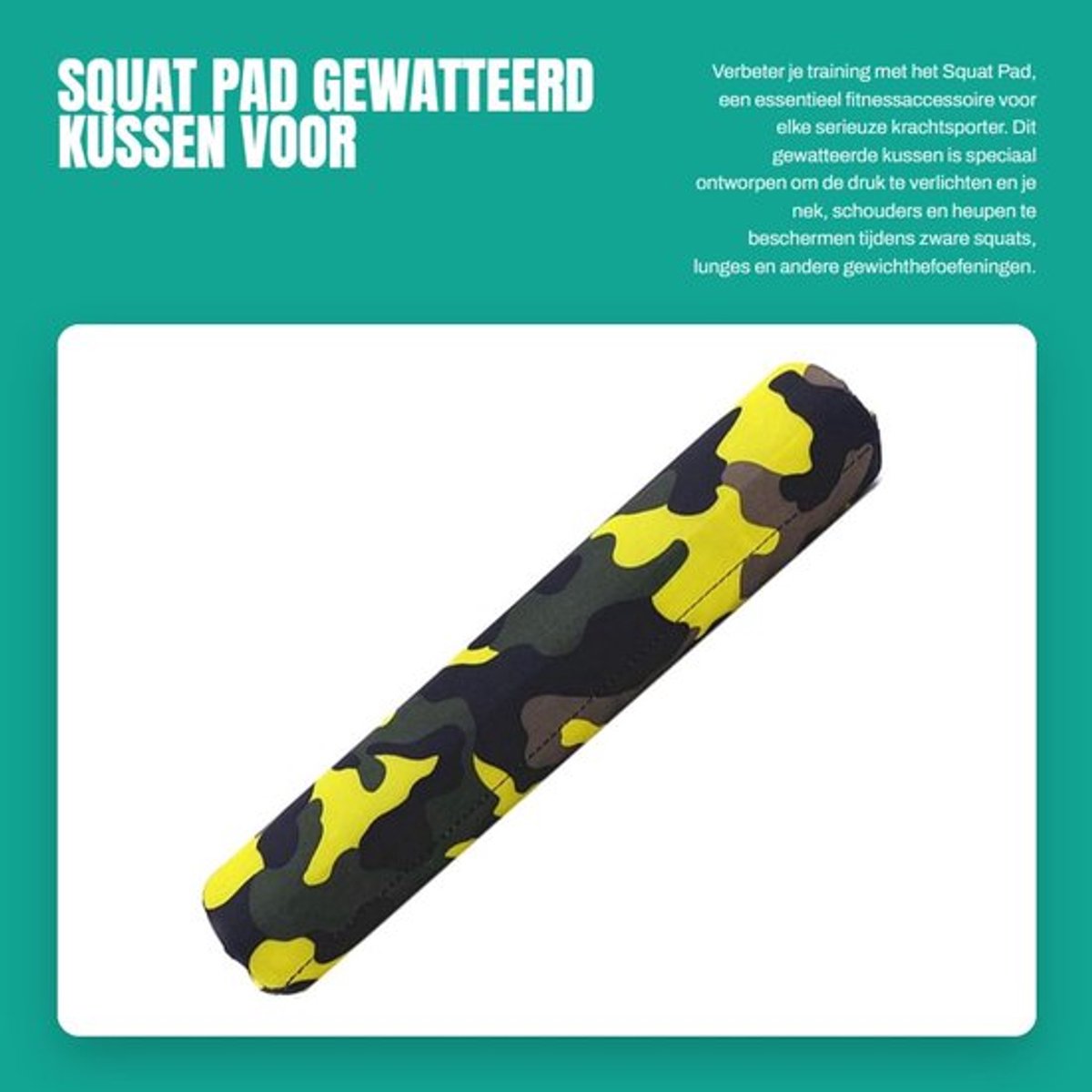 Squat Pad Dik - Gewatteerd Kussen - Fitness Barbell Pad - Krachttraining - Lichtgewicht/Duurzaam - Bescherming Nek/Schouders