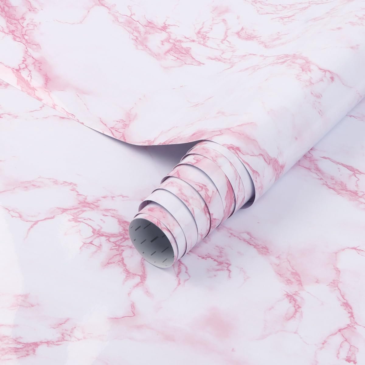 Dailygoods- Meubelplakfolie Roze Marmer 44cmx6m - Zelfklevend Contact Papier - Waterdichte Folie - Decoratieve Behang - Multifunctioneel Gebruik - Eenvoudig Te Installeren - Contactpapier