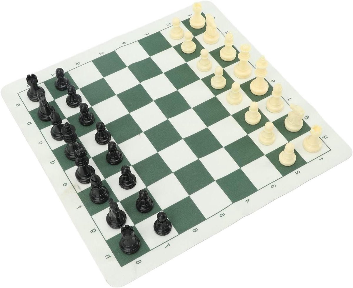 Draagbaar Schaakspel - Reisspel Set - Familiebijeenkomsten - Stil Spelen - 35x35cm - Zwart