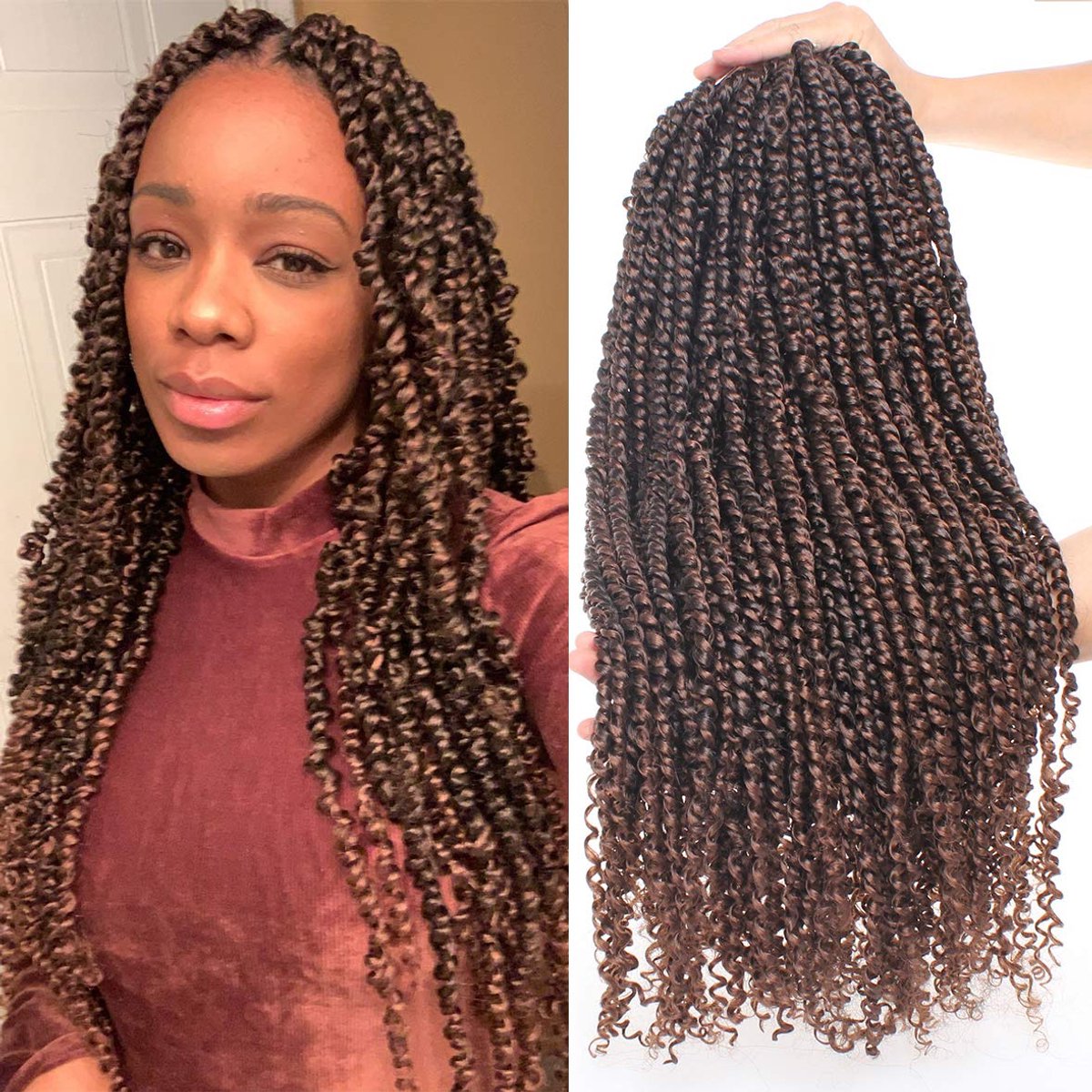 Dailygoods - 62 Inch Pre-Twisted Passion Twists Haaar Extensions - Bohemian Stijl