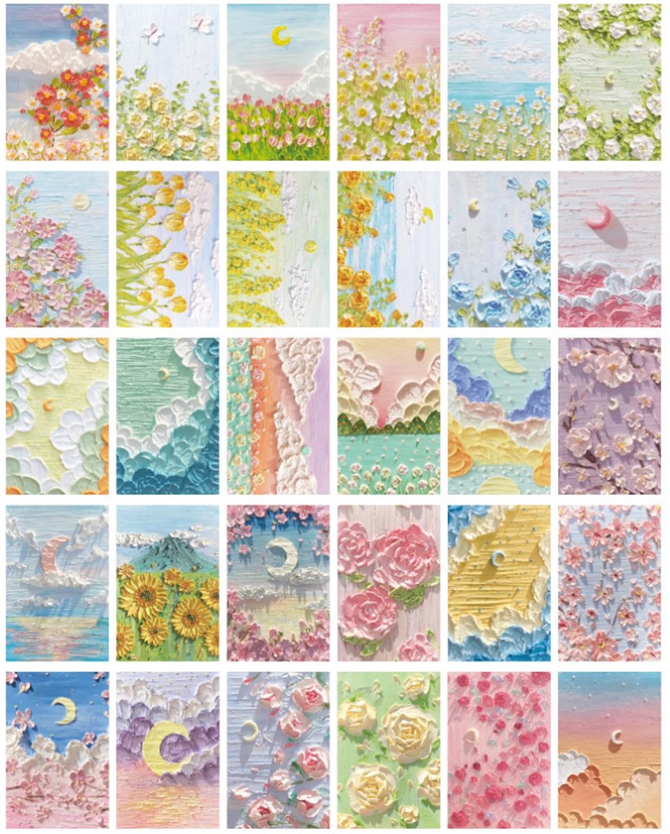 Dailygoods - Set van 30 Vintage Postkaarten - Bloemen en Romantische Ontwerpen voor Verzending en Decoratie