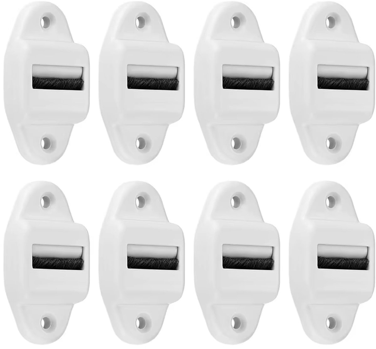 Dailygoods - 8 Stuks Gordijnbandgeleider met Borstel en Roller - Voor Rolhorren tot 24 mm