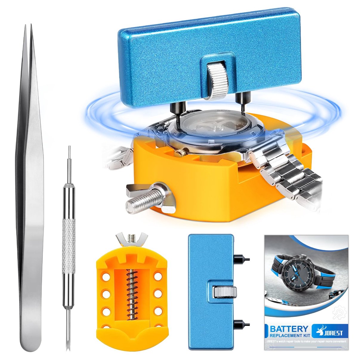 Dailygoods - Horlogebatterij vervanging kit met achterwand sleutel en pincet