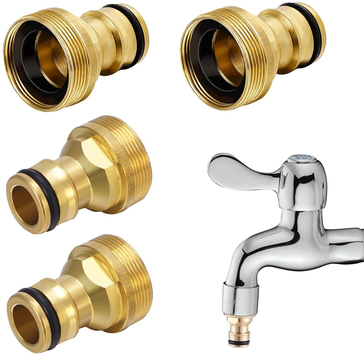 Dailygoods - Universele Kraanadapter - 4 Stuks Wateraansluitingen voor Tuinslangen