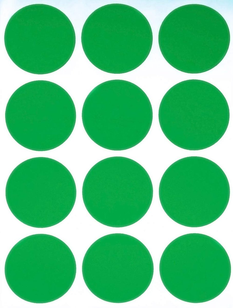 Groene Ronde Kleurcodering Stickers 38mm - 180 Stuks