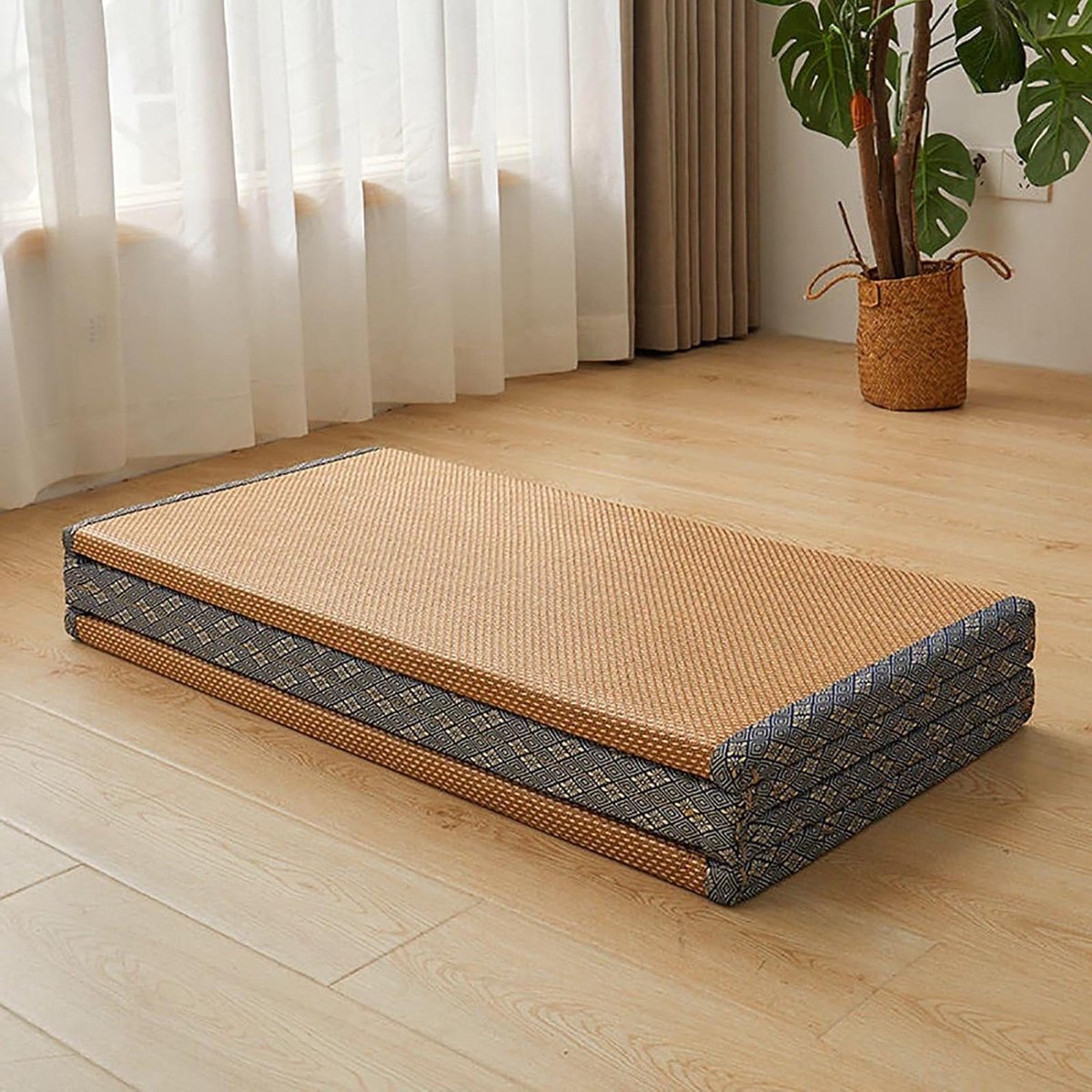 Opvouwbare Matras - Vouwbed Gastenmat - Kamperen en Logeren - Dicht Geweven Stof - 90x200x5 cm - Grijs