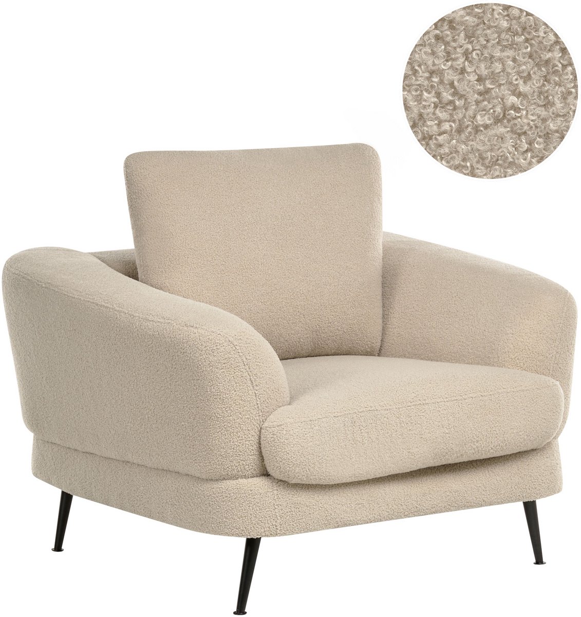 KJAER - Fauteuil - Lichtbeige - Bouclé