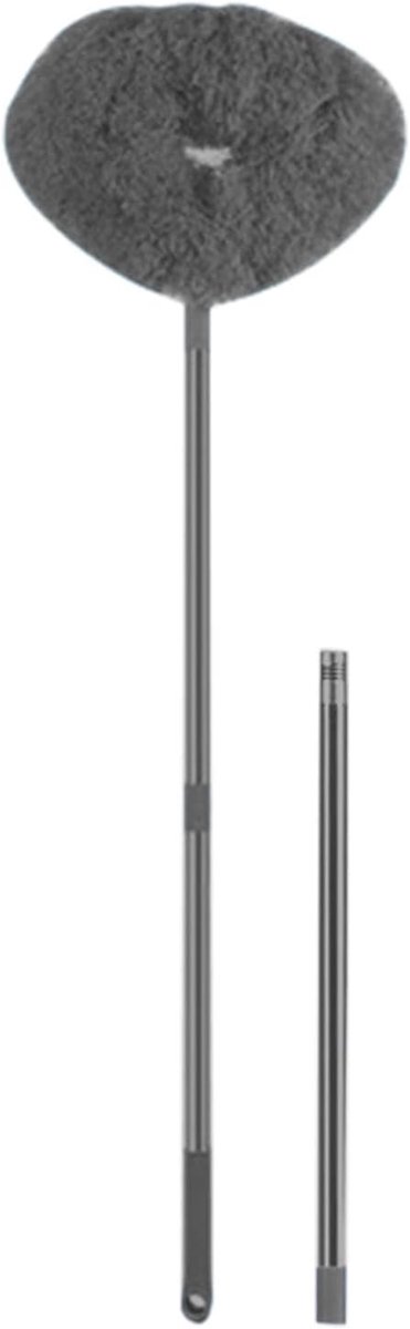 Plafondventilatorreiniger - Stofdoek verlengstang - Stof verwijderen - Flexibele borstelkop - Verstelbaar 33-102 cm - Grijs