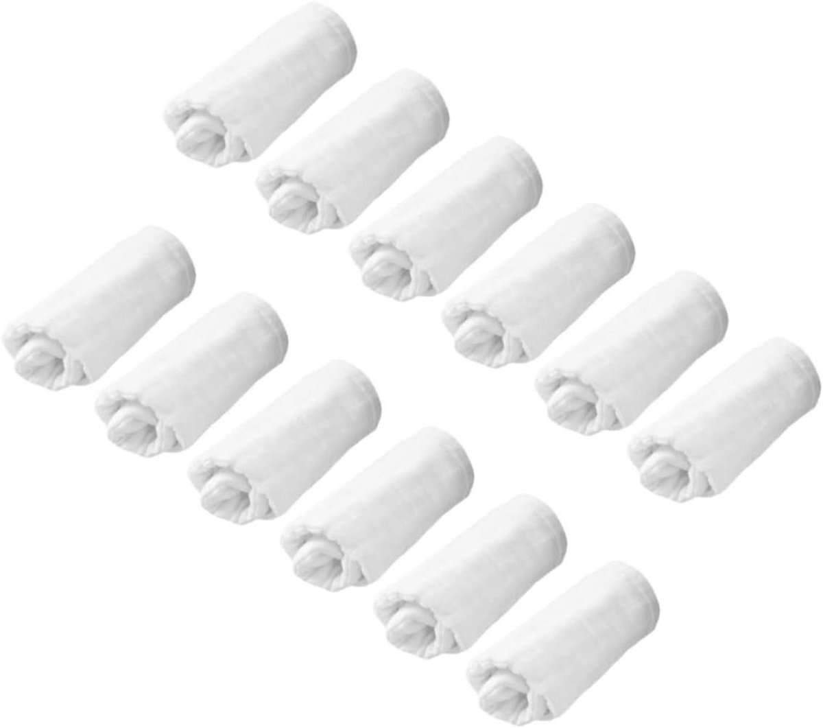 Baby washandjes - Mousseline doekjes - Babyverzorging - Pindavorm design - 45 x 16 cm - Wit
