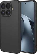 Coque MobyDefend - Compatible avec Xiaomi 17T Pro - Coque arrière en silicone mat - Noir