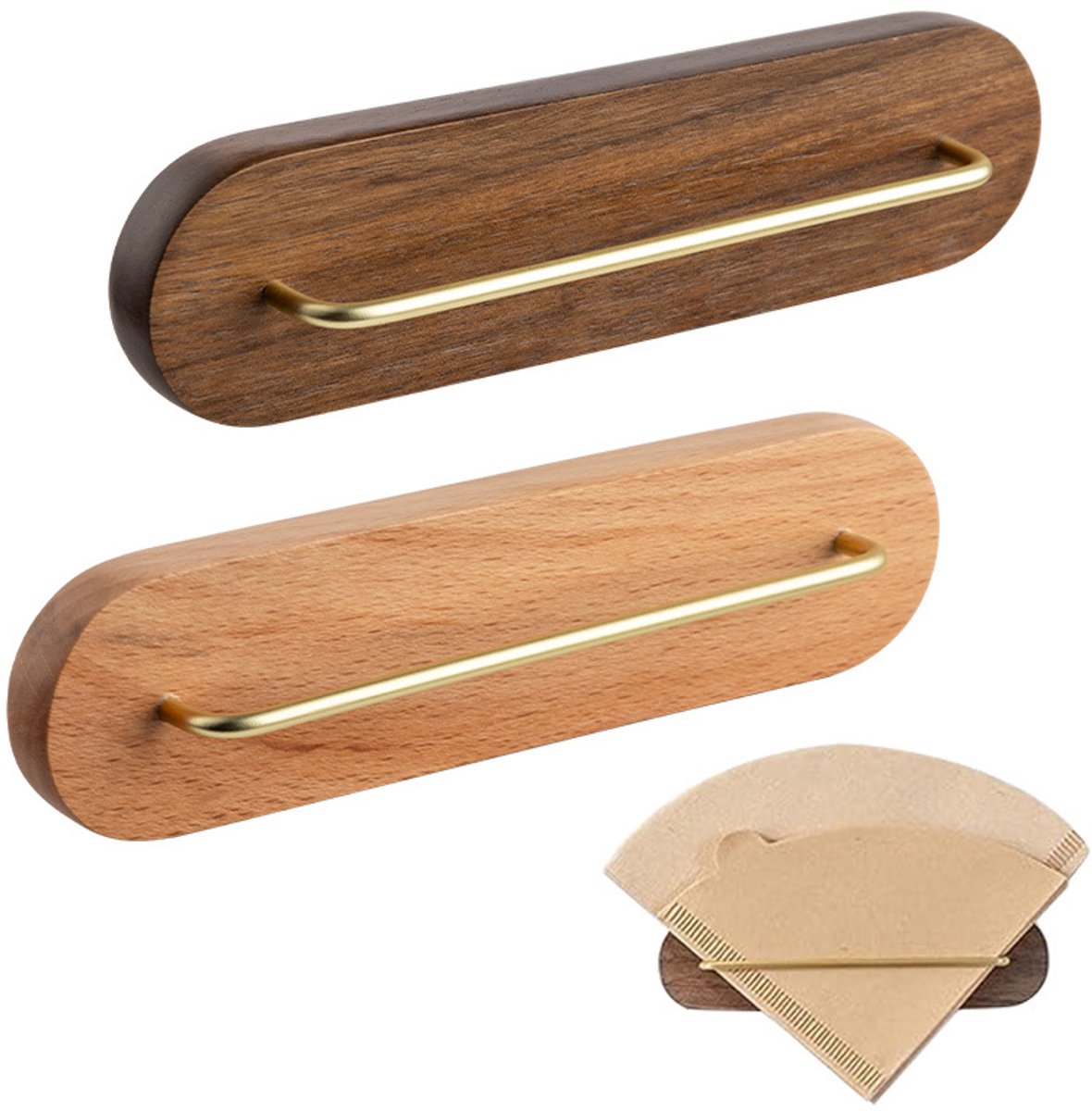 2 STUKS Koffiefilterhouder - Koffiefilter Houder - Filterzakjeshouder - Wandmontage - universele koffiefilterhouder - Geschikt voor koffiebar/thuis