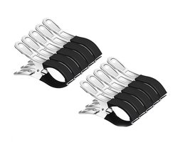 Zeilklemmen - 10 stuks - Clips Voor Zwembadafdekkingen - Dekzeil Klemmen - RVS - Winddicht en krasvast - Stevige klemming - Geschikt Voor Het Drogen Van Dekbedden, Sokken, Kleding En Zwembadafdekkingen - 12CM - zwart