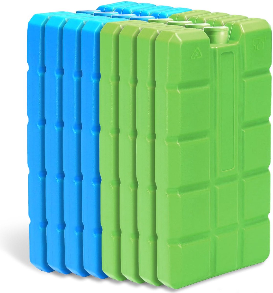 SnelShoppen - 8 x 200 ml Herbruikbare Koelaccu's voor Koeltas - Ideaal voor Camping, Feest, Tuin en Keuken - Groene Kleur - Efficiënt en Duurzaam