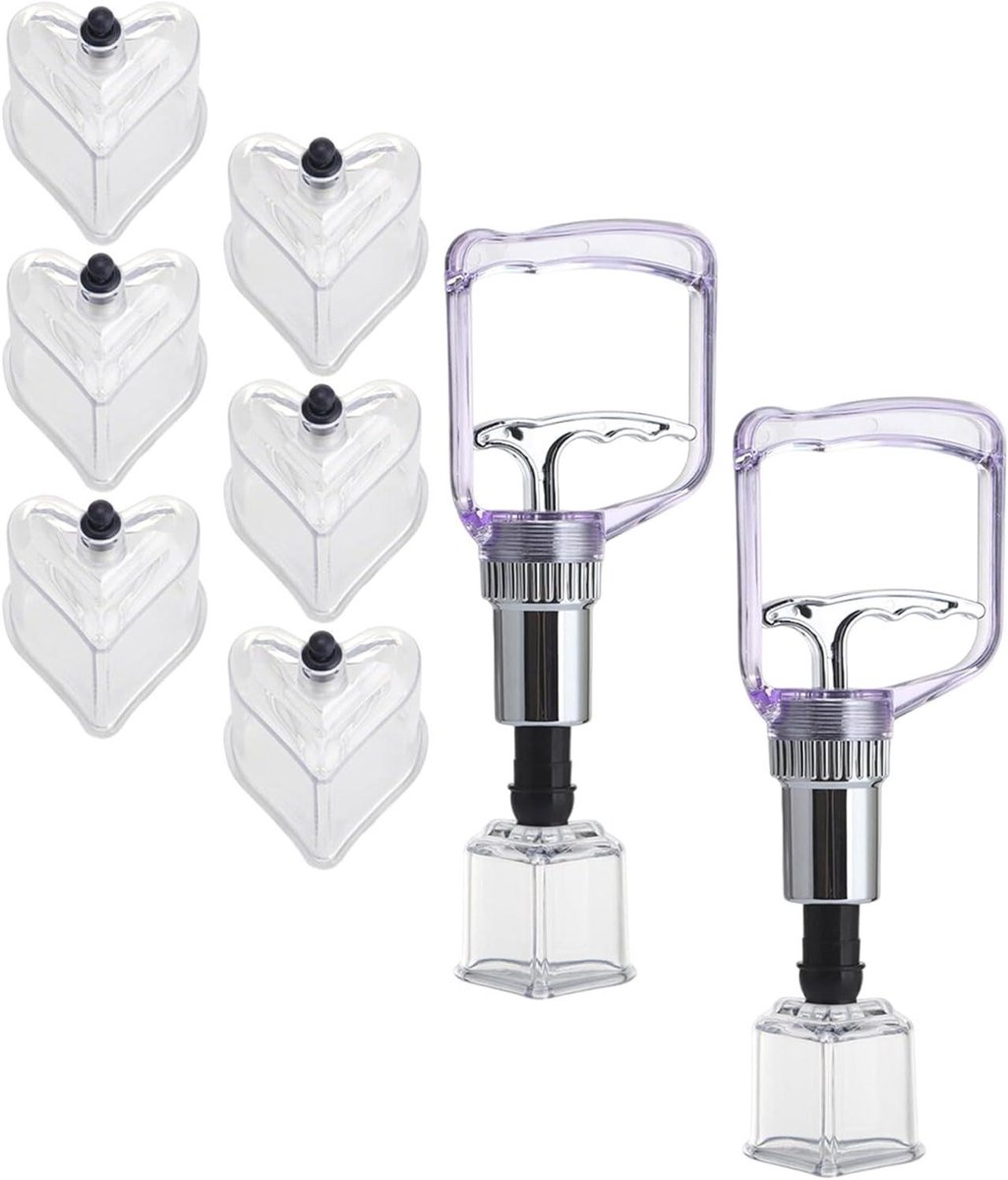 Vacuüm Cupping Set - Massage Cups - Lichaamstherapie Thuis - Hartvormig Ontwerp - 2 Sets - Meerkleurig