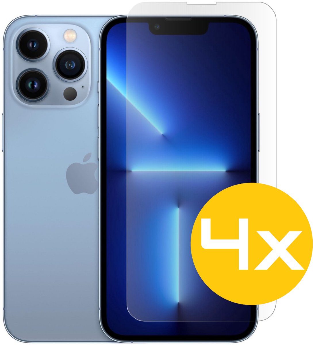 Screenprotector Geschikt Voor iPhone 13 Pro Max - Glasplaat - Tempered Glass - 4 Stuks