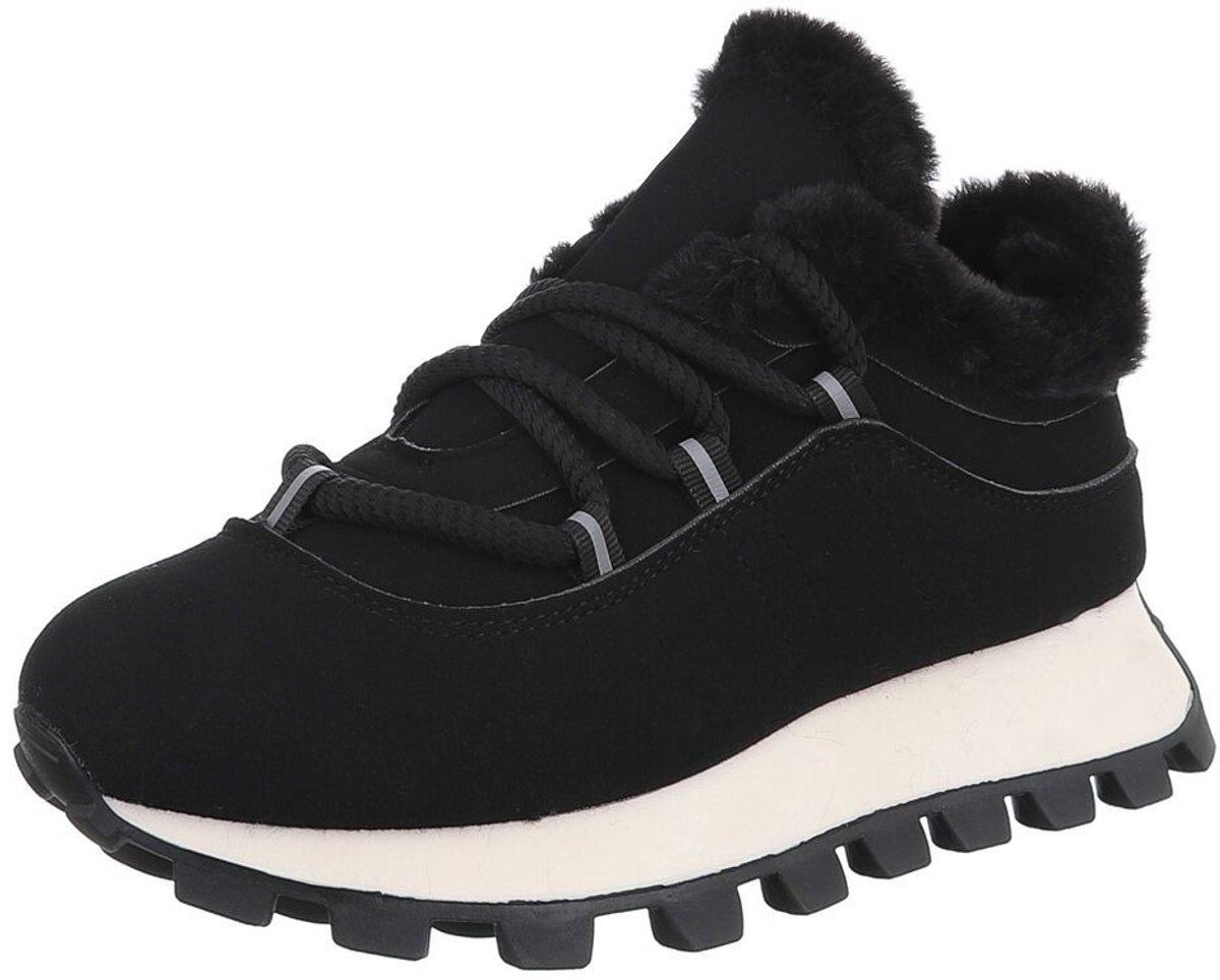 Sneaker met vetersluiting en voering - dames Mt:39
