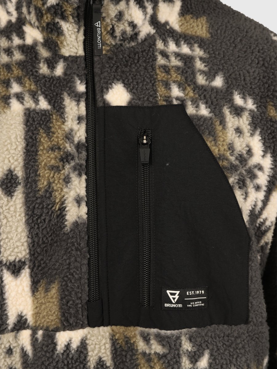 Brunotti Kelstyn-Print Heren Fleece | Siberia Black