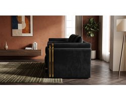Bank 3-Zits – NoviHome Veloura - Zwart - Novihome