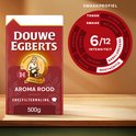 Rood pak Douwe Egberts Aroma Rood koffie, 500g. Met smaakprofiel cirkel.