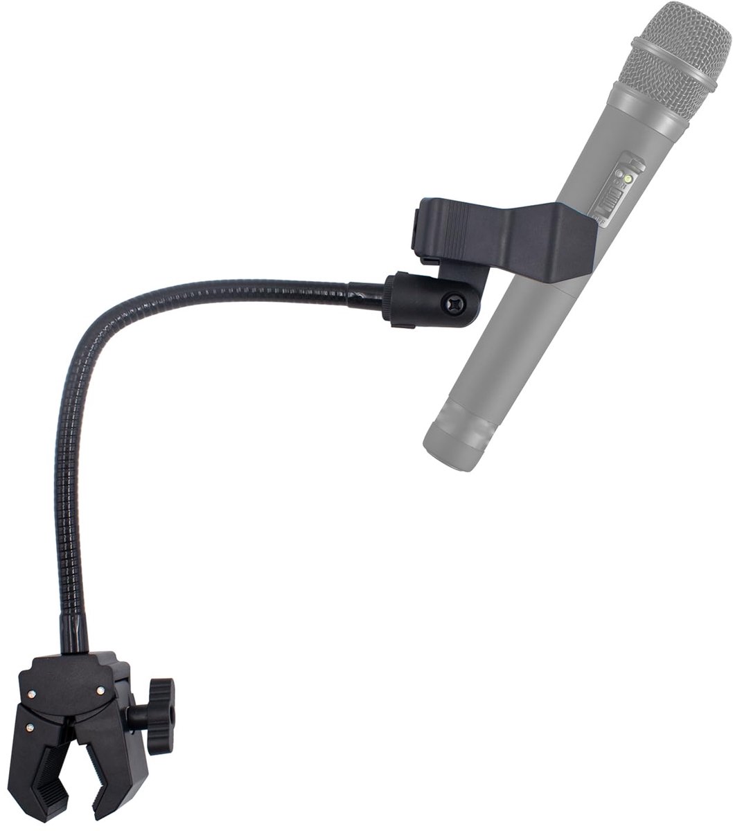 SnelShoppen - Microfoonarm, verstelbare zwanenhals microfoonstandaard 30 cm met microfoonclip en houder voor podcasts, gaming, radiostudio's en livest