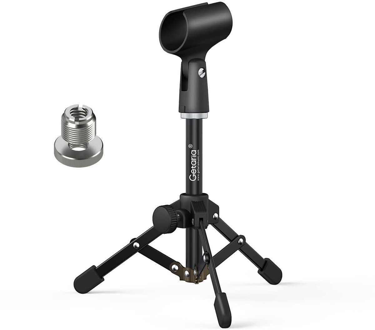 SnelShoppen - Getaria 3-in-1 multifunctionele microfoonstandaard met verstelbare klem, 180 graden draaibaar, 5/8 inch naar 3/8 inch adapter, ideaal vo
