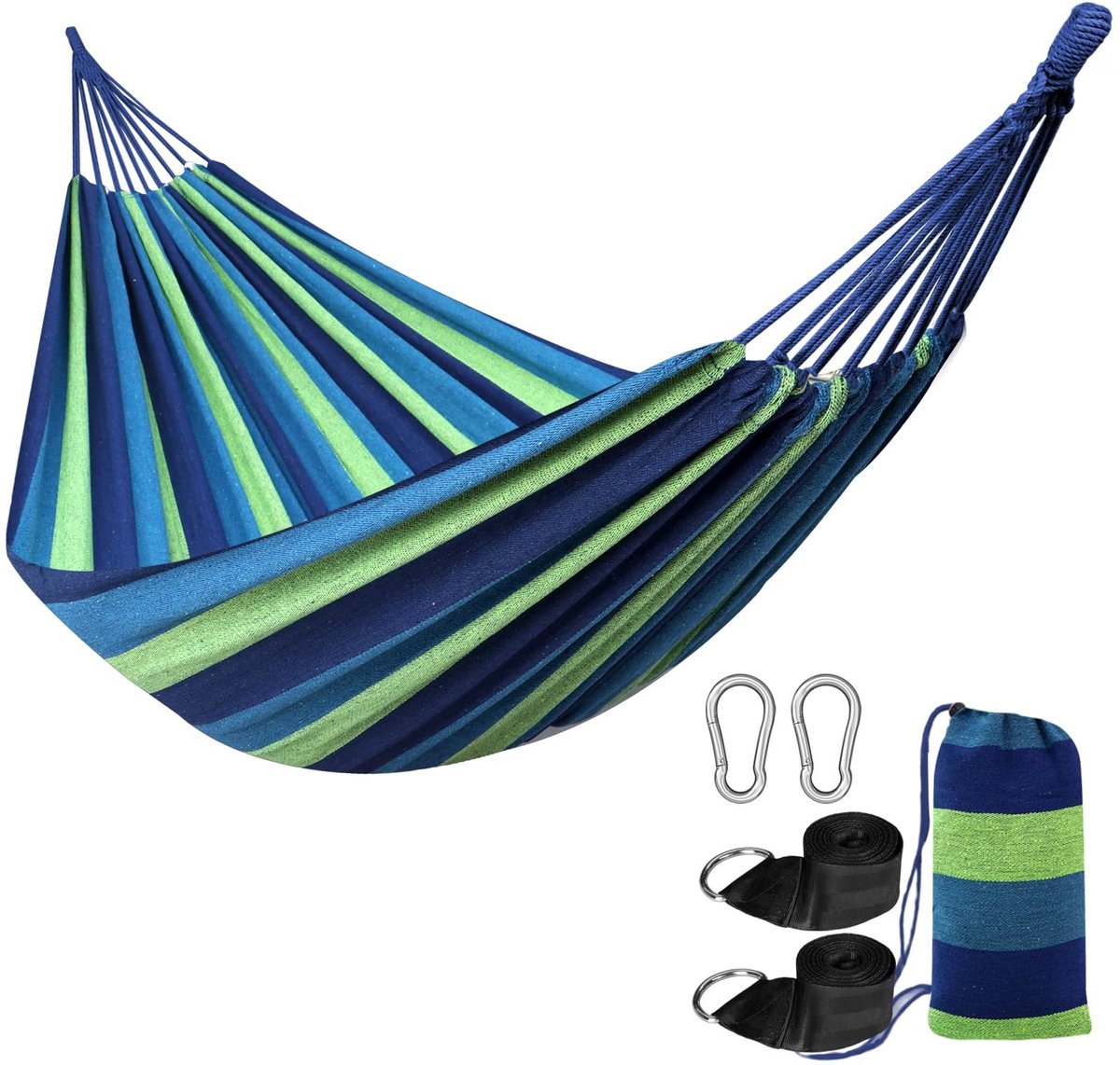 Dailygoods - Draagbare Katoenen Hangmat met Boompjestraps voor Eenvoudige Installatie