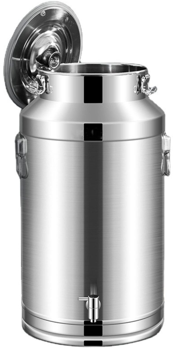 Dailygoods - Roestvrijstalen Melkbus met Kraan - 14L Vloeistofcontainer voor Melk en Dranken