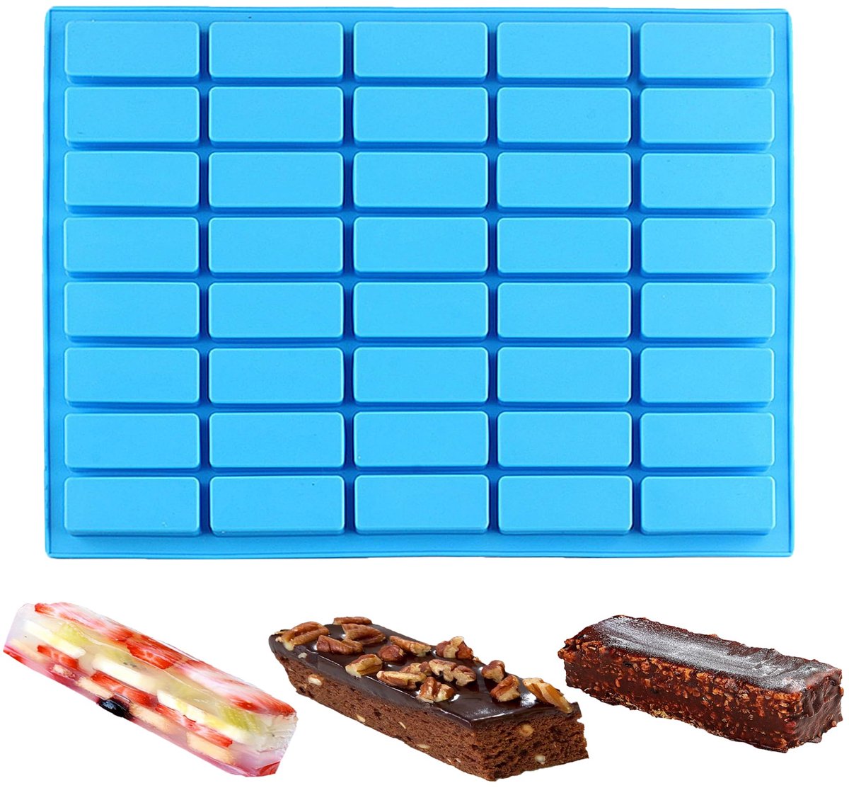 Dailygoods - 40-voudige Siliconen Bakvorm voor Mueslirepen en Mini Desserts