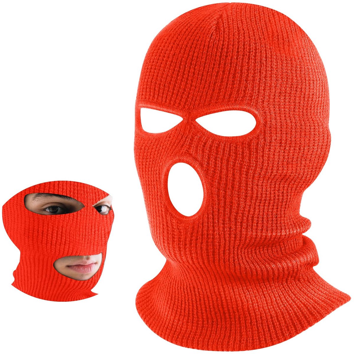 Dailygoods - Gebreide Bivakmuts met 3 Gaten - Volledige Gezichtsbedekking voor de Winter