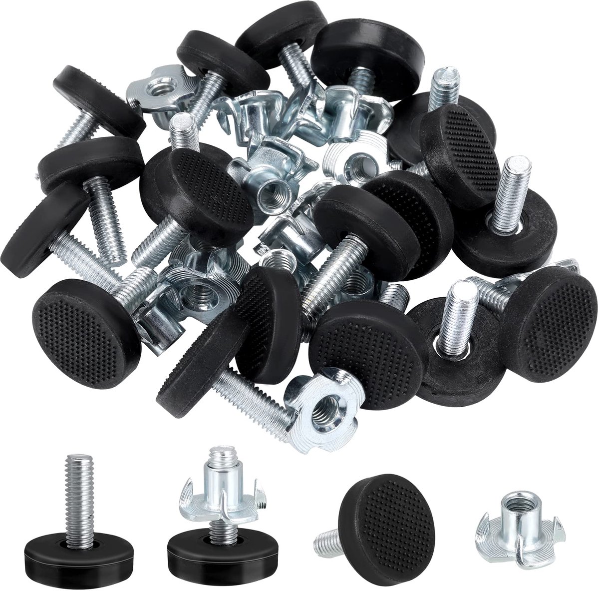 Dailygoods - Verstelbare Meubelpoten Set van 16 - M6 Draad voor Tafel en Stoelen