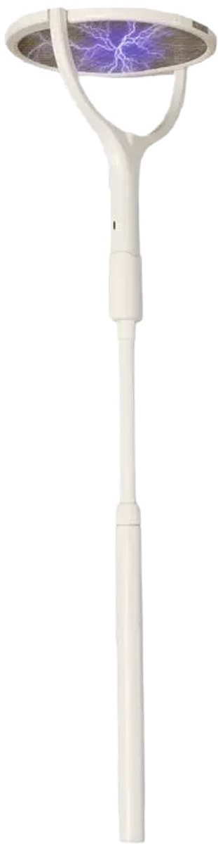 Elektrische vliegenmepper - roterende kop - 79-108 cm - met verlengstok - Muggenverdelger - met UV-licht - Vallen voor vliegen, muggen, wespen, enz. - UV-licht als muggenval - wit