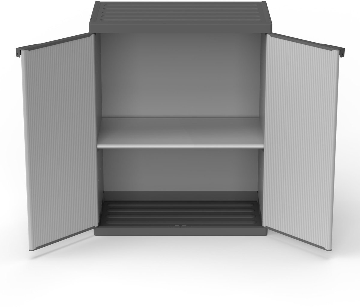 SnelShoppen - Robuuste Mongardi Kast van Hars en PVC, 2 Deuren, 1 Plank, Eenvoudige Montag