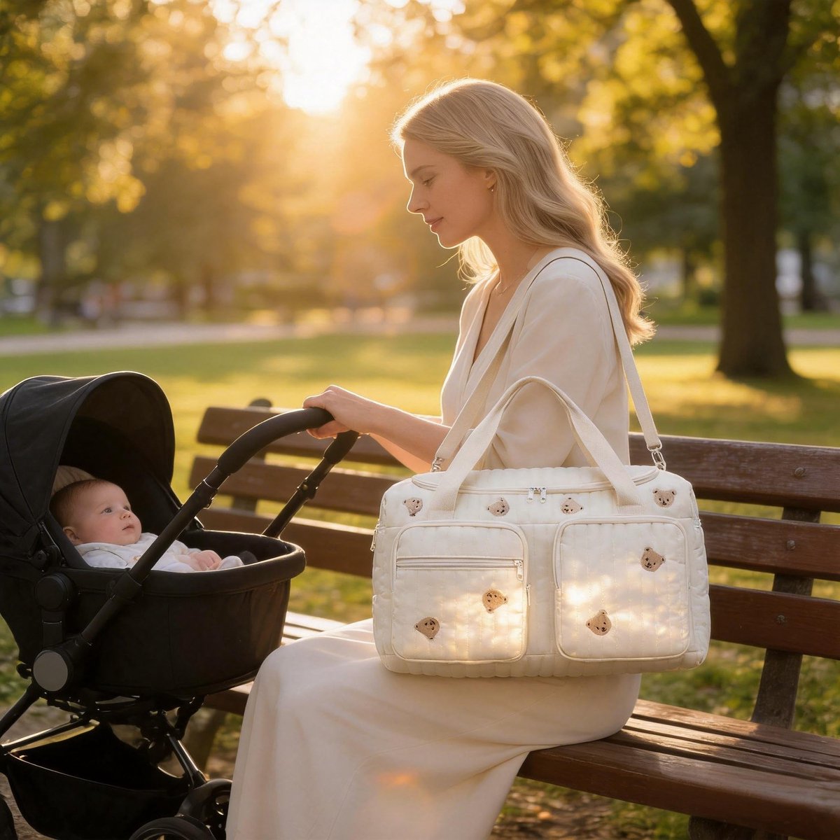 SnelShoppen - DAHI Luiertas - Licht Gevoerde Babyluiertas - Grote Multifunctionele Schoudertas voor Moederschap en Babywissel - Ideaal voor Ziekenhuis